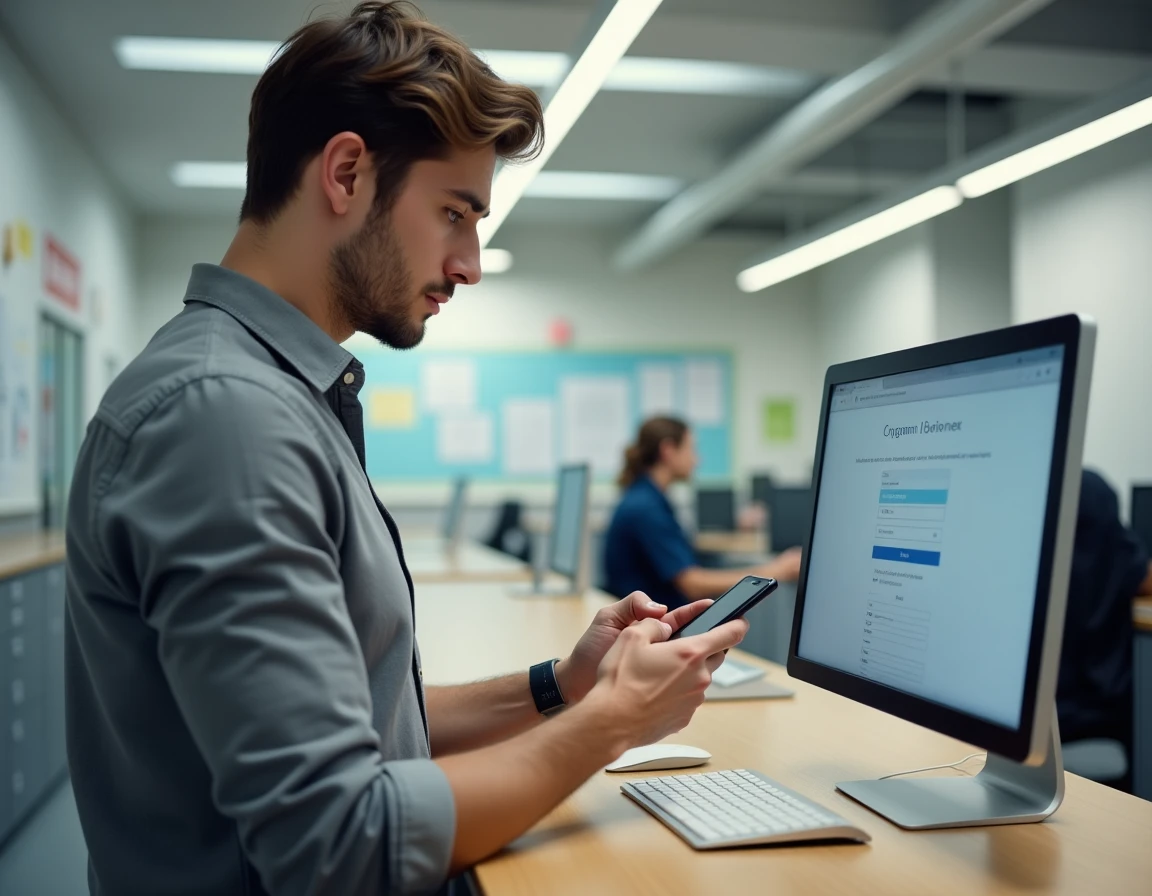 Remplaçant consultant la procédure de connexion à la messagerie PIA de l'académie d'Amiens sur son smartphone